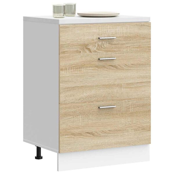 vidaXL Kitchen Base Cabinet Sonoma oak Engineered wood Medium