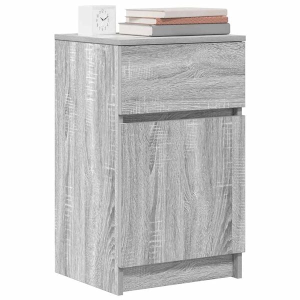 vidaXL Bedside Cabinet Set of 2 Grey Sonoma Engineered wood Medium