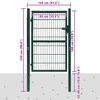 vidaXL 2D Fence Gate (Single) Green 39.4x70.9"