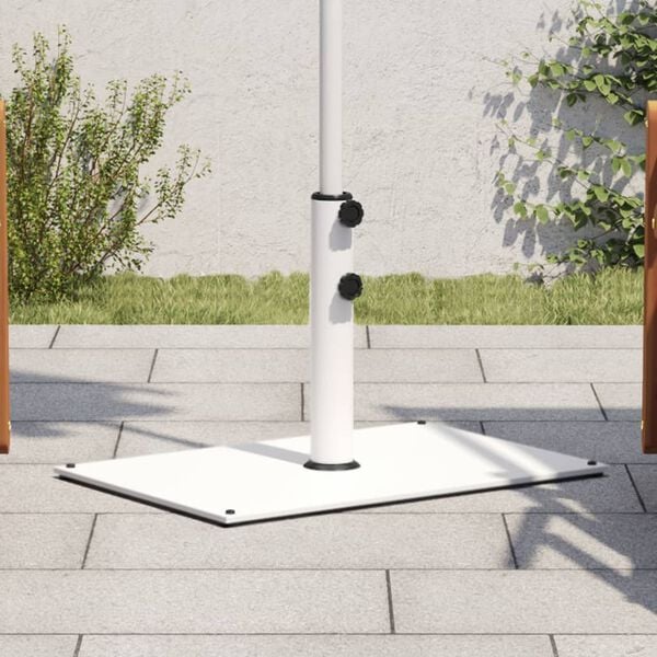 vidaXL Parasol Base White Steel base, Iron tube 33.1 lbs