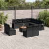vidaXL Garden Sofa Set Black PE Rattan Large Modular Garden Sofa Set