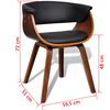vidaXL Dining Chair Set of 2 Black and brown Artificial Leather, Bent Wood