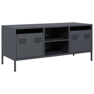 vidaXL TV Cabinet Anthracite Cold-rolled steel Medium Adjustable Feet