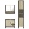 vidaXL Bathroom Furniture Set Sonoma Oak Engineered Wood, Metal, Glass