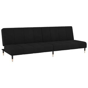 vidaXL Sofa Bed Black Velvet (100% polyester), wood, metal 2-seater