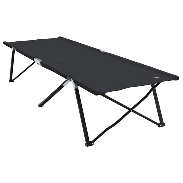 vidaXL Folding Camping Bed Folding Black 81.10 x 29.92 x 29.13 in