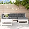 vidaXL Garden Lounge Set White Solid pine wood Large Modular