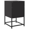 vidaXL Bedside Cabinet Black Steel Medium Bedside Cabinet Rectangular