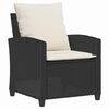 vidaXL Garden Sofa Set Black PE rattan Medium Adjustable Feet