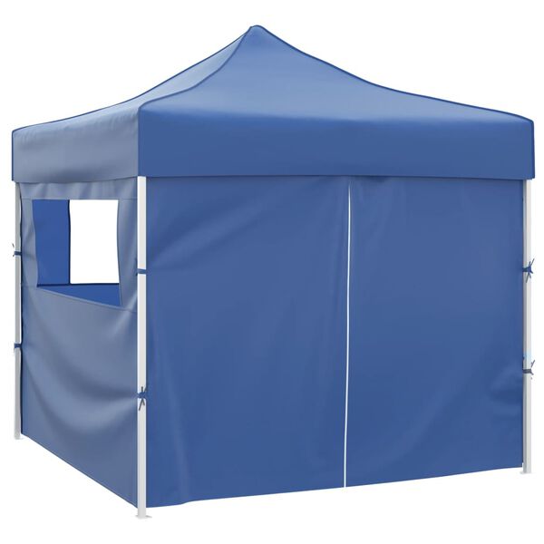 vidaXL Blue Foldable Tent 9.8 x 9.8' with 4 Walls