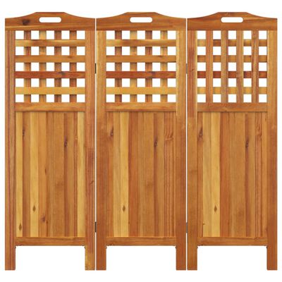 vidaXL 3-Panel Room Divider 47.8"x0.8"x45.3" Solid Wood Acacia