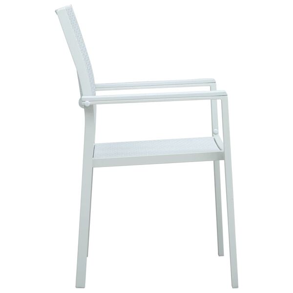 vidaXL Garden Chair Set of 4 White Plastic Standard Light Weight
