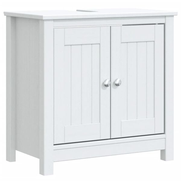vidaXL Bathroom Furniture Set White Solid pine wood Medium
