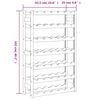 vidaXL Wine Rack for 42 Bottles Grey Solid Wood Pine