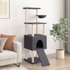 vidaXL Cat Tree Dark Grey Engineered wood, plush, sisal 60.2 in Cat Tree