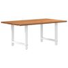 vidaXL Dining Table Light brown Solid oak wood, Powder-coated steel Large