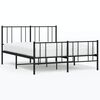 vidaXL Bed Frame Black Powder-coated steel Full Bed Frame Rectangular