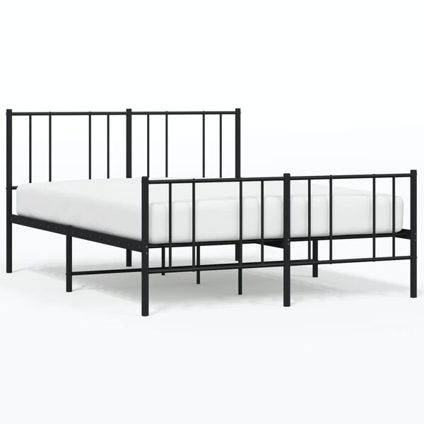 vidaXL Bed Frame Black Powder-coated steel Full Bed Frame Rectangular