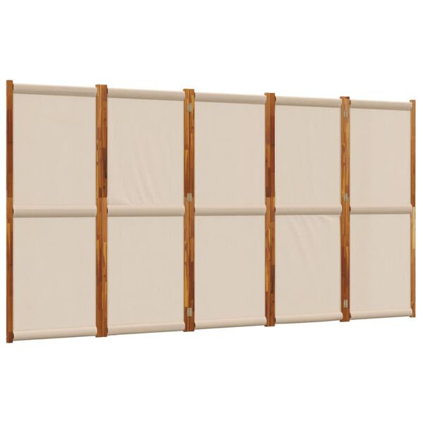 vidaXL 5-Panel Room Divider Taupe 137.8"x70.9"