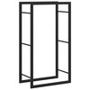 vidaXL Firewood Rack Matt Black 19.7"x11"x37" Steel