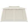 vidaXL Gazebo with Double Roof&Mesh Walls Cream 12.9'x9.6' Steel