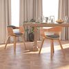 vidaXL Dining Chair Set of 2 Light grey and natural