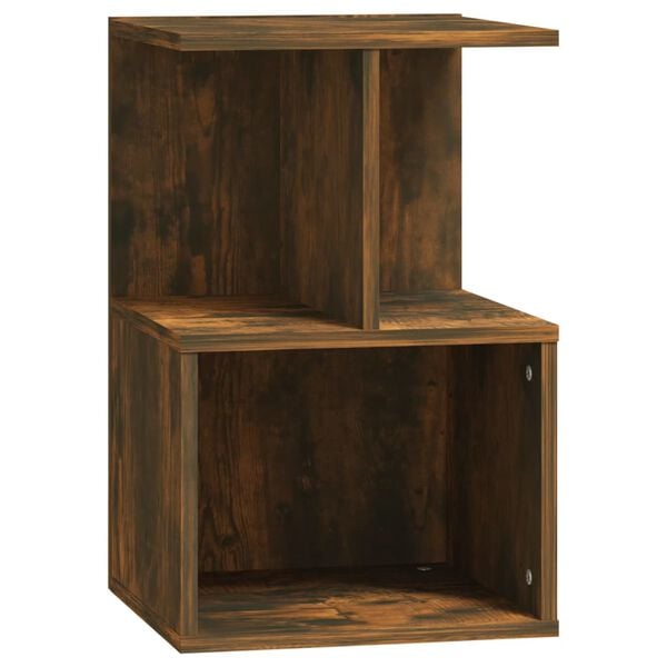 vidaXL Bedside Cabinet Smoked Oak Engineered Wood Small Bedside Cabinet