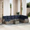 vidaXL 9 Piece Patio Sofa Set with Cushions Gray Poly Rattan