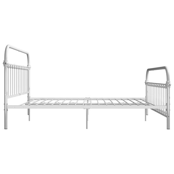 vidaXL Bed Frame White Metal Super King Durable Bed Frame