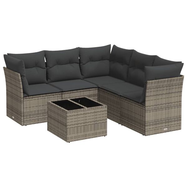 vidaXL Garden Sofa Set Grey, Dark Grey
