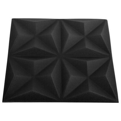 vidaXL 3D Wall Panels 24 pcs 19.7"x19.7" Origami Black 64.6 ft²