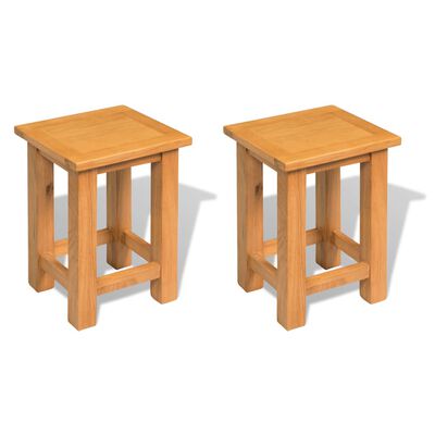 vidaXL End Tables 2 pcs 10.6"x9.5"x14.6" Solid Oak Wood