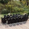vidaXL Garden Dining Set Black Poly Rattan, Steel, Tempered Glass Large
