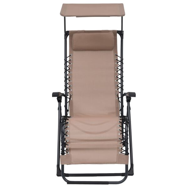 vidaXL Folding Deck Chair Textilene Taupe