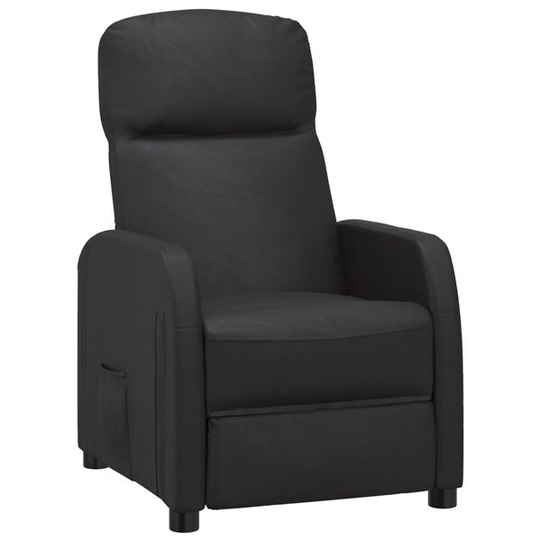 vidaXL Recliner Black Faux leather, plywood, iron Standard