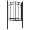 vidaXL Fence Gate with Arched Top Steel 39.4x38.8" Black