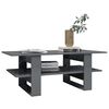 vidaXL Coffee Table High Gloss Gray 43.3"x21.7"x16.5" Engineered Wood