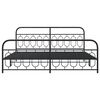 vidaXL Bed Frame Black Steel 78.7x78.7 in Bed Frame Rectangular