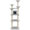 vidaXL Cat Tree Light Grey Engineered Wood, Plush, Sisal 67.3 in Tall