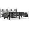 vidaXL Metal Bed Frame without Mattress with Footboard Black 70.9"x78.7"