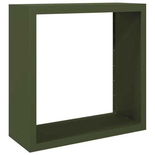 vidaXL Firewood Rack Green 39.4x15.7x39.4" Steel