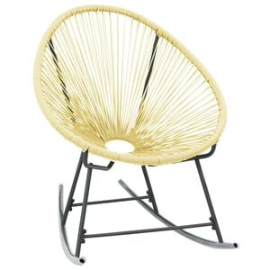 vidaXL Acapulco Chair Beige Poly Rattan, Powder-Coated Steel Standard