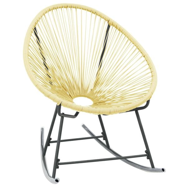 vidaXL Acapulco Chair Beige Poly Rattan, Powder-Coated Steel Standard