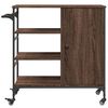 vidaXL Kitchen Trolley Brown Oak 34.4"x15.2"x33.3" Engineered Wood
