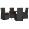 vidaXL Garden Dining Set Black Solid Acacia Wood Standard