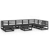 vidaXL Garden Lounge Set Black Solid Pine Wood Lounge Set Modular