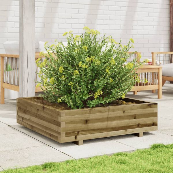 vidaXL Garden Planter Pine Treated Pinewood Large Decorative Inlays