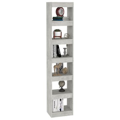 vidaXL Book Cabinet/Room Divider Concrete Gray 15.7"x11.8"x78"