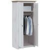 vidaXL Wardrobe White Solid Pine Wood Medium Storage Wardrobe