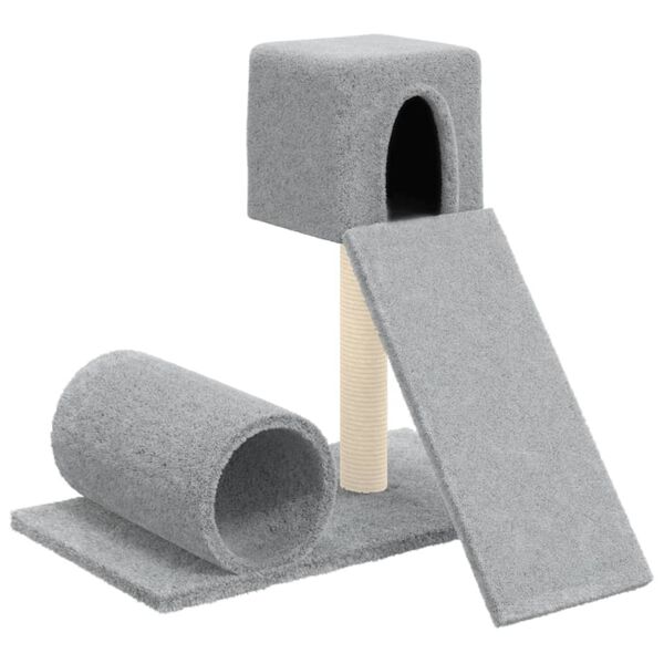 vidaXL Cat Tree Light grey Engineered wood Medium Durable Cat Tree